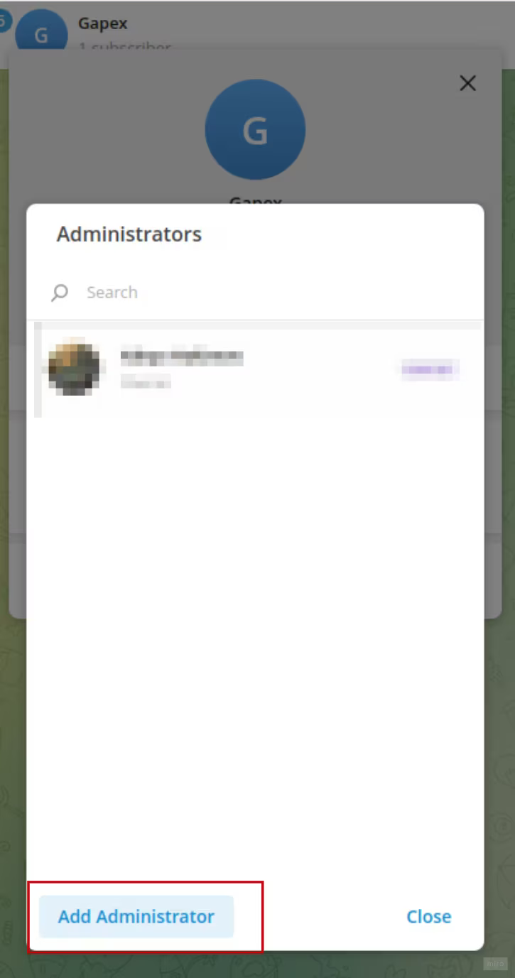 Add Administrator tugmasini bosing